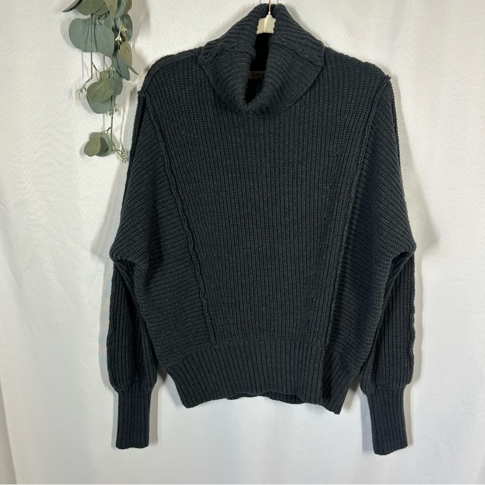 Zenana | Oversized Knit Sweater Dark Navy Blue Chunky Women's Size Medium